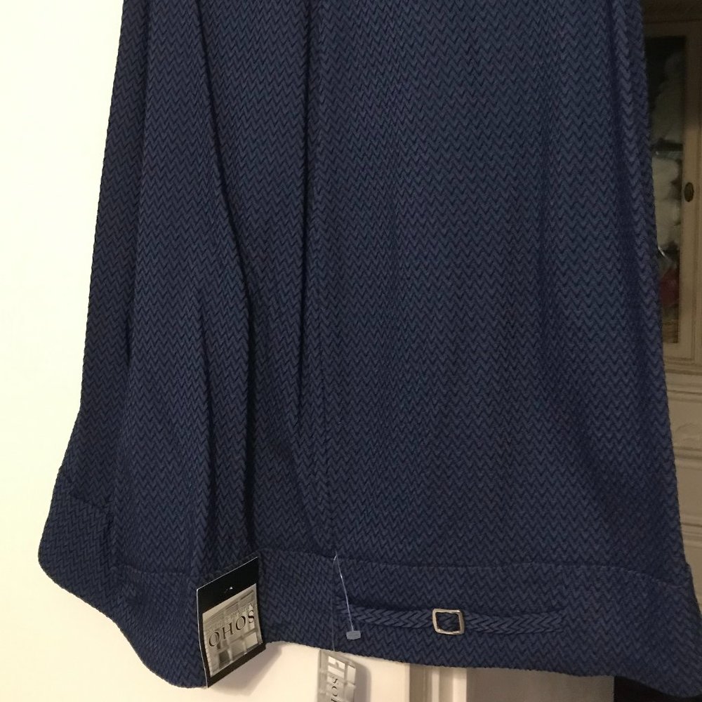 SOHO APPAREL LIMITED size 3X pants with small navy and black chevron pattern.